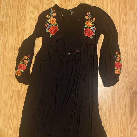 Forever 21 full length long sleeve kimono sz L - Picture 2 of 4